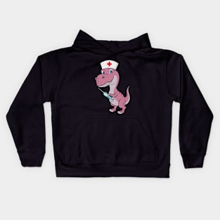 Funny nursaursus t rex nurse Kids Hoodie